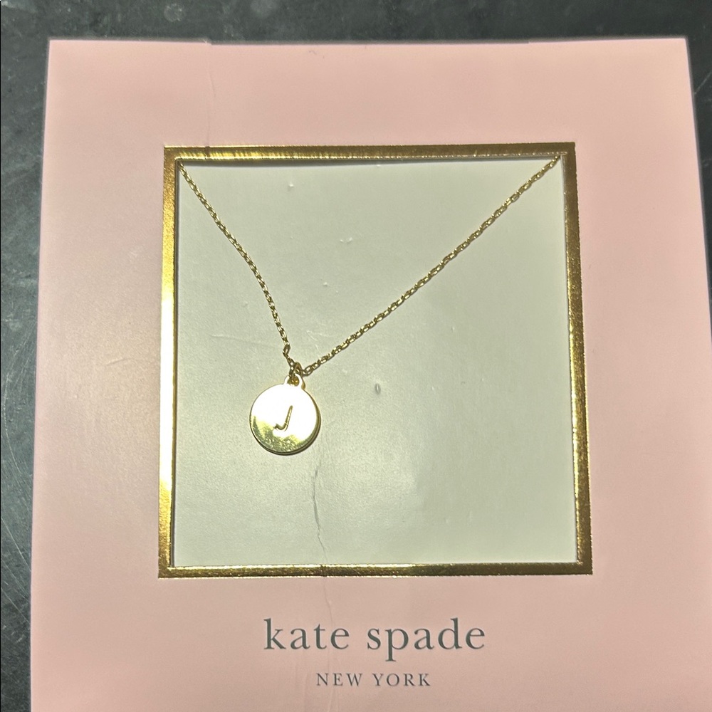 kate spade gold initial pendant necklace J